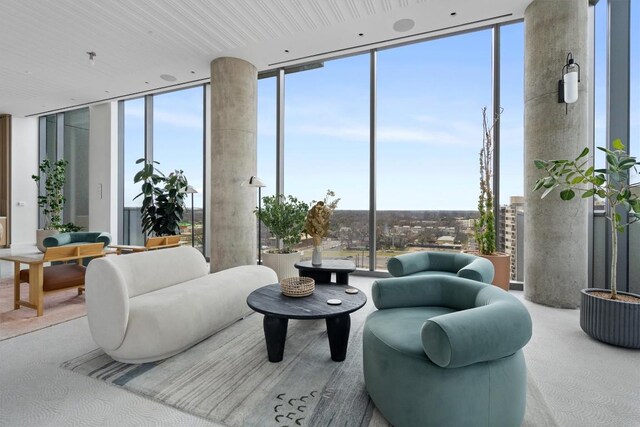 44 E Ave Unit 3402, Austin, TX 78701 - living room featuring floor to ceiling windows and healthy amount of natural light