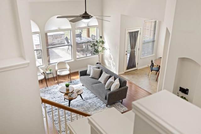 2701 Blackstone Cv, Round Rock, TX 78665 - living area featuring light wood-type flooring and a ceiling fan