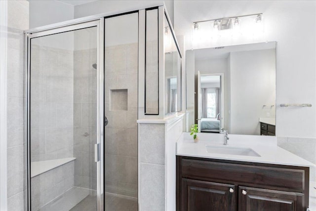 9003 Jodie Ln, Austin, TX 78748 - full bath featuring vanity, connected bathroom, and a stall shower