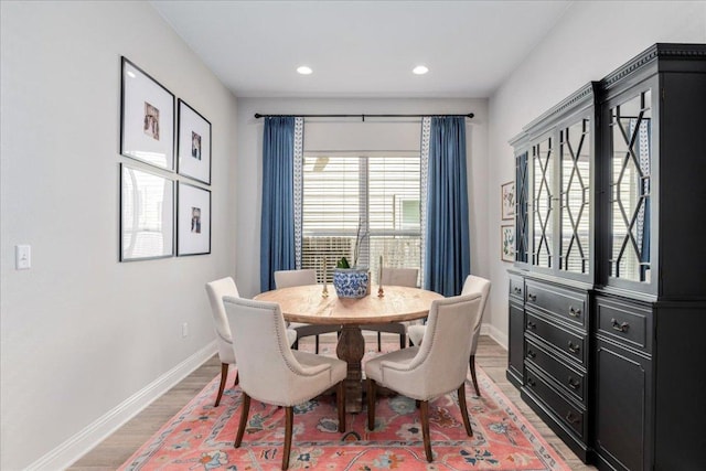 9003 Jodie Ln, Austin, TX 78748 - dining area featuring baseboards, light wood-type flooring, and recessed lighting