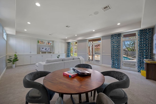 7603 Rustling Cv, Austin, TX 78731 - dining area featuring light carpet and recessed lighting