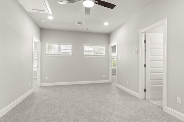 600 C-Bar Ranch Trl Unit 116, Cedar Park, TX 78613 - spare room featuring carpet, a ceiling fan, attic access, and recessed lighting