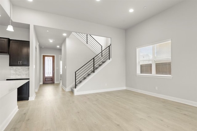 600 C-Bar Ranch Trl Unit 116, Cedar Park, TX 78613 - foyer entrance featuring light wood-style floors, stairs, and recessed lighting