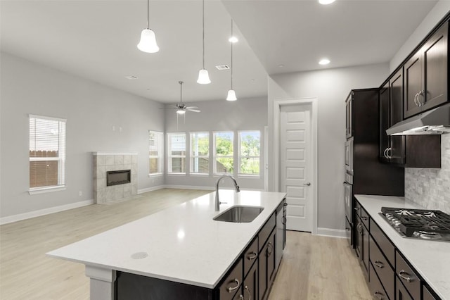600 C-Bar Ranch Trl Unit 116, Cedar Park, TX 78613 - kitchen with appliances with stainless steel finishes, under cabinet range hood, light wood-style floors, plenty of natural light, and recessed lighting