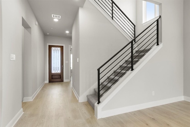 600 C-Bar Ranch Trl Unit 116, Cedar Park, TX 78613 - foyer entrance with light wood-style floors, recessed lighting, and stairway
