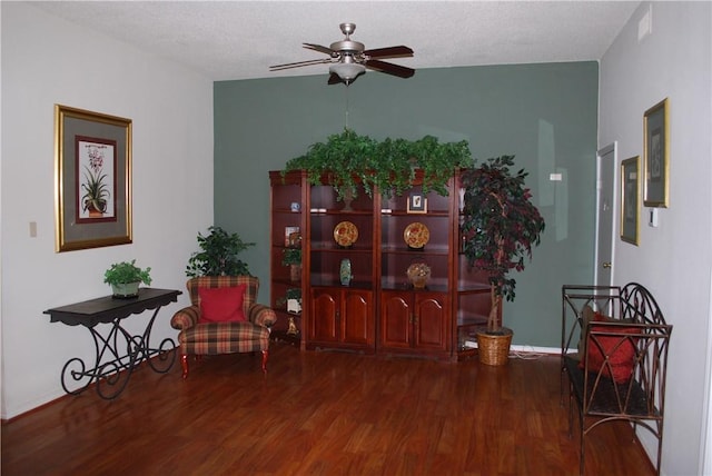 12166 Metric Blvd Unit 340, Austin, TX 78758 - sitting room featuring wood finished floors and a ceiling fan