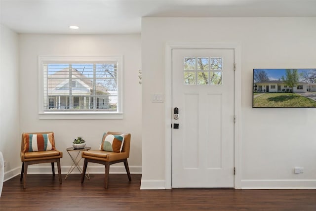 1213 S Church St, Georgetown, TX 78626 - entryway featuring healthy amount of natural light, dark wood-type flooring, baseboards, and recessed lighting