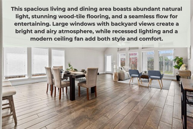 dining room with wood finished floors