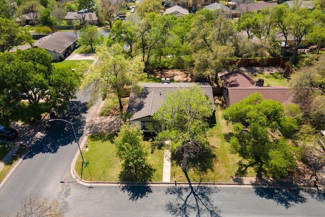 aerial view with a residential view