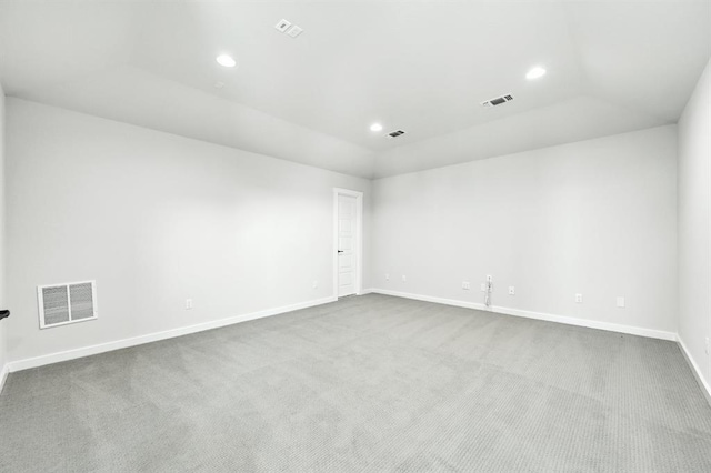 2316 Gold Dust Trl, Leander, TX 78641 - spare room with recessed lighting, dark colored carpet, and vaulted ceiling
