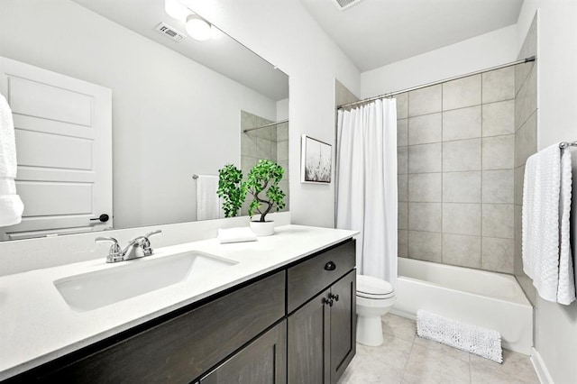 2316 Gold Dust Trl, Leander, TX 78641 - full bathroom with vanity, shower / bathtub combination with curtain, and tile patterned flooring