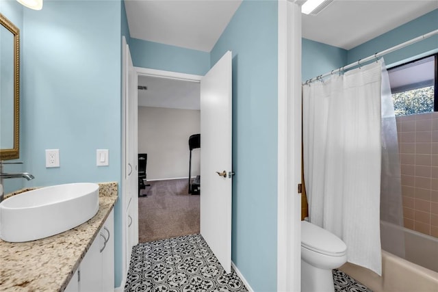 207 Lasso St, Horseshoe Bay, TX 78657 - bathroom featuring vanity, shower / tub combo, and tile patterned floors