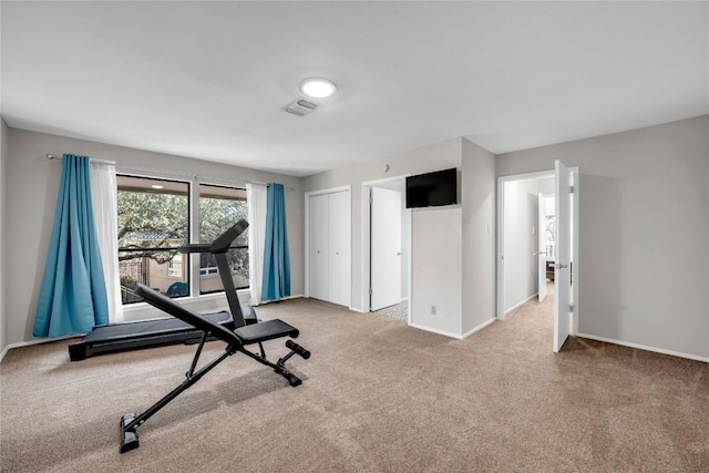 207 Lasso St, Horseshoe Bay, TX 78657 - exercise area featuring carpet flooring and baseboards