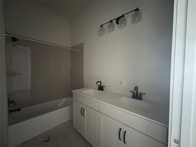 8213 Grenadier Dr, Austin, TX 78738 - bathroom featuring shower / tub combination and double vanity
