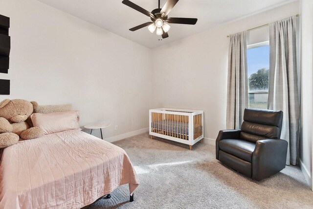 308 Somerset Hills Dr, Georgetown, TX 78633 - bedroom featuring carpet floors and ceiling fan