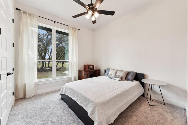 308 Somerset Hills Dr, Georgetown, TX 78633 - carpeted bedroom with baseboards and ceiling fan