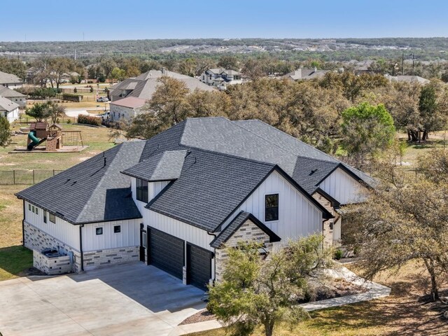 308 Somerset Hills Dr, Georgetown, TX 78633 - aerial view of property and surrounding area with a tree filled landscape