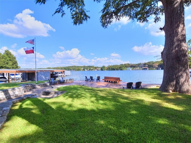 2610 Allston Ln, Austin, TX 78746 - dock area featuring a yard and a water view