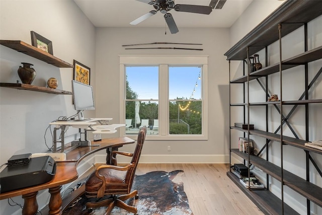 4229 Verano Dr, Austin, TX 78735 - office space with light wood-type flooring and ceiling fan