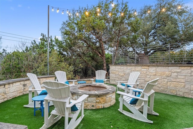 4229 Verano Dr, Austin, TX 78735 - view of grassy yard featuring an outdoor fire pit