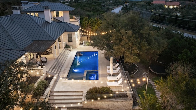 4229 Verano Dr, Austin, TX 78735 - view of swimming pool featuring a patio and a pool with connected hot tub