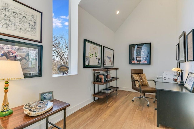 2010 Goodrich Ave Unit 8A, Austin, TX 78704 - office with light wood-style floors, high vaulted ceiling, plenty of natural light, and recessed lighting