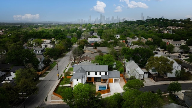 3607 Garden Villa Ln, Austin, TX 78704 - aerial perspective of suburban area featuring skyline