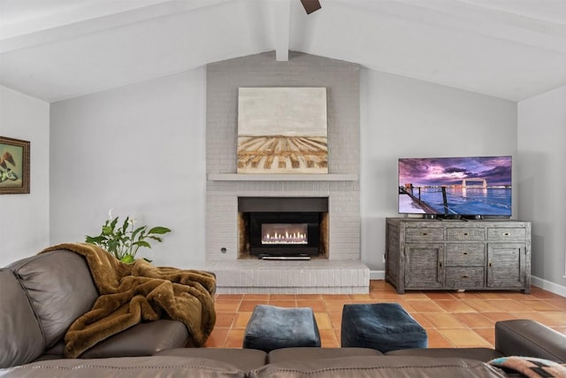 1908 Running Brook Dr, Austin, TX 78723 - living room with tile patterned floors and a fireplace
