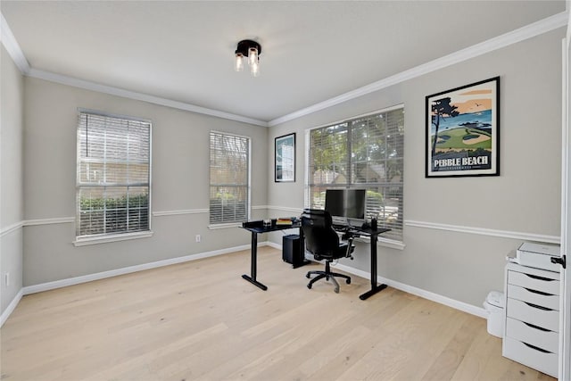 2004 Wood Glen Dr, Round Rock, TX 78681 - home office with wood finished floors and crown molding