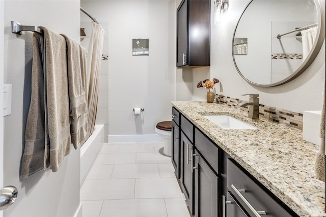 15089 Joseph Dr, Austin, TX 78734 - full bath with vanity, shower / bath combo with shower curtain, and tile patterned flooring