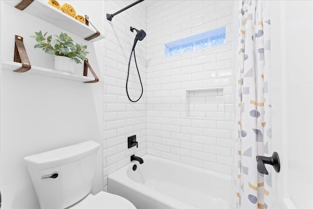 full bath with toilet and shower / tub combo