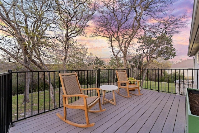 view of deck at dusk
