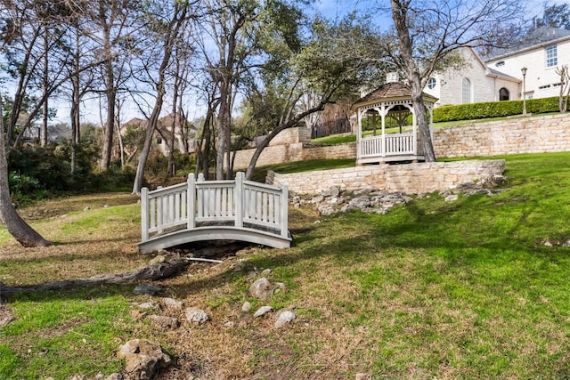 view of yard featuring a gazebo