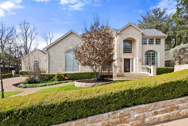 view of front of property featuring stone siding