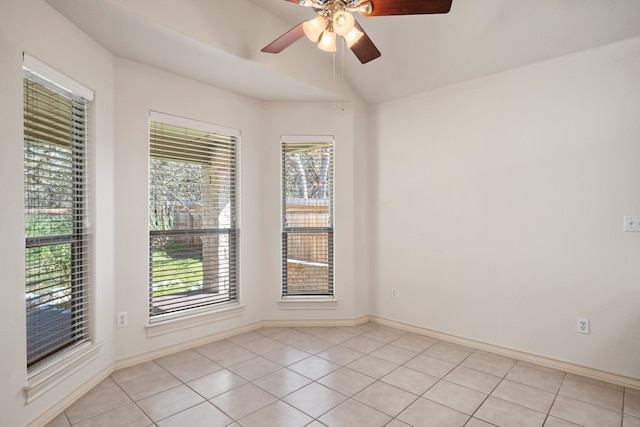 183 Augusta Dr, Wimberley, TX 78676 - unfurnished room featuring ceiling fan, light tile patterned floors, and baseboards