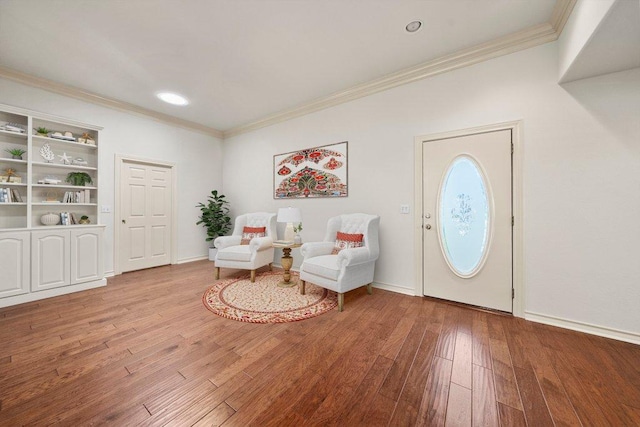 183 Augusta Dr, Wimberley, TX 78676 - foyer entrance with crown molding, light wood-style flooring, and baseboards