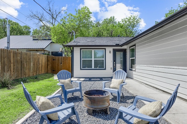 6306 Arnold Dr Unit 1, Austin, TX 78723 - view of patio / terrace featuring a fire pit