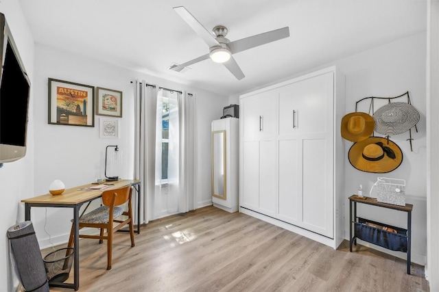 6306 Arnold Dr Unit 1, Austin, TX 78723 - office space featuring light wood-style floors and a ceiling fan
