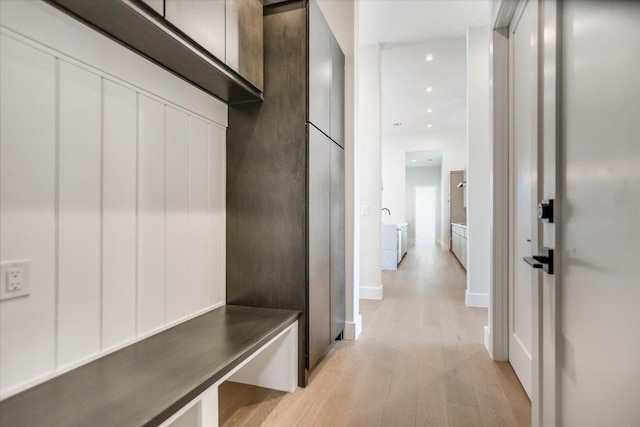 123 Azalea Loop, Horseshoe Bay, TX 78657 - mudroom featuring light wood-style flooring and recessed lighting