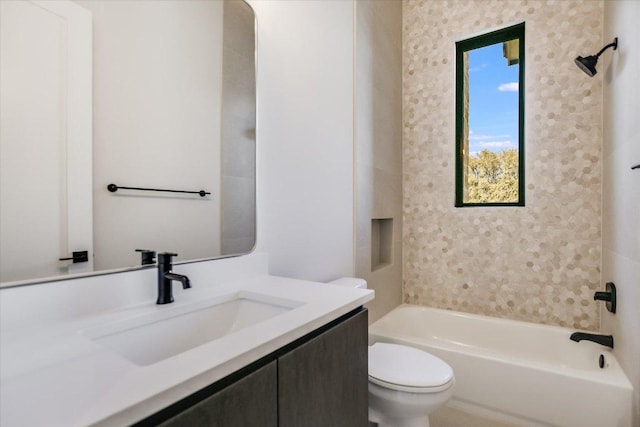 123 Azalea Loop, Horseshoe Bay, TX 78657 - bathroom featuring toilet, vanity, and shower / washtub combination