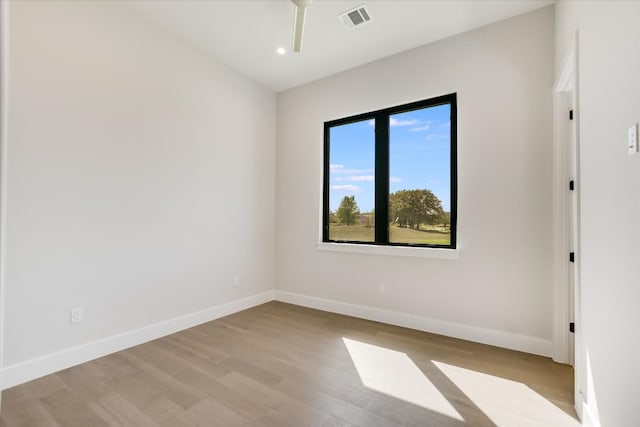 123 Azalea Loop, Horseshoe Bay, TX 78657 - spare room with light wood-style flooring, baseboards, ceiling fan, and recessed lighting