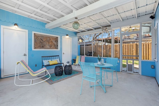 4419 Sinclair Ave, Austin, TX 78756 - sunroom featuring healthy amount of natural light and beamed ceiling