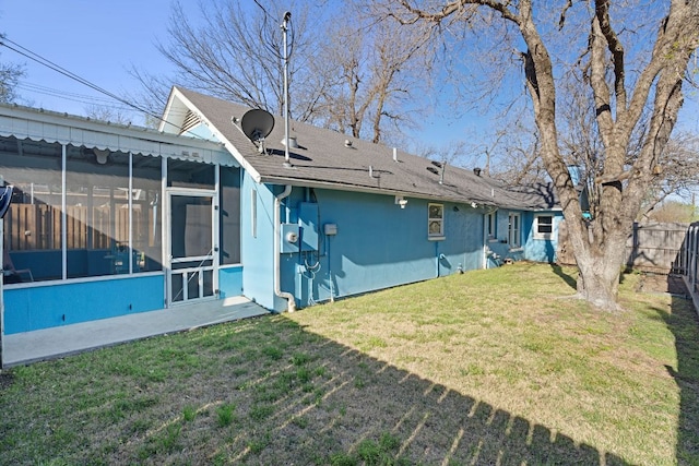 4419 Sinclair Ave, Austin, TX 78756 - rear view of property with a sunroom and roof with shingles