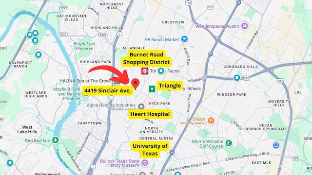 4419 Sinclair Ave, Austin, TX 78756 - map of property / related area