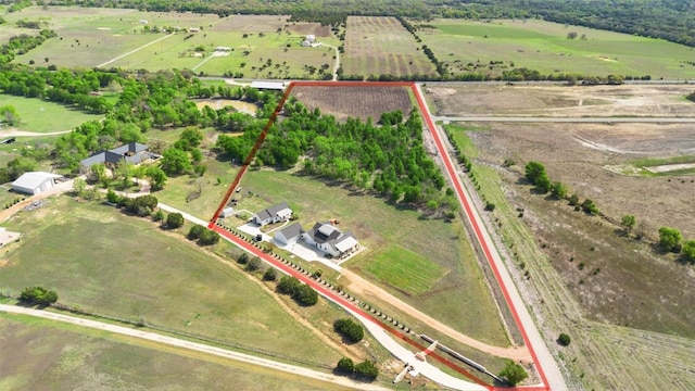 200 County Road 246, Florence, TX 76527 - aerial view of sparsely populated area featuring property parcel outlined and large plots for crops