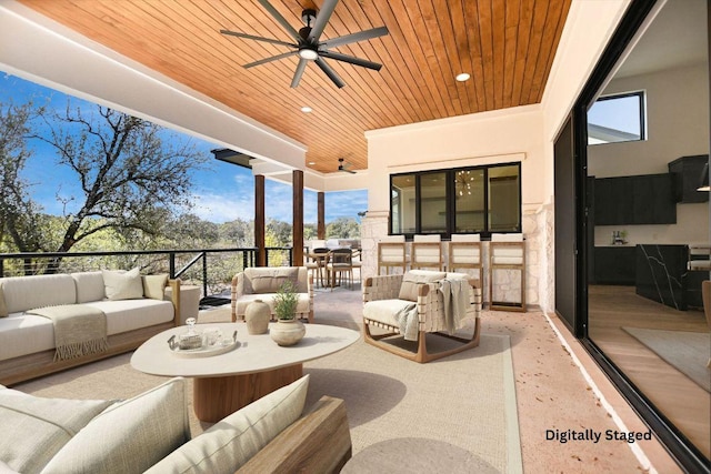 317 Azalea Ct, Horseshoe Bay, TX 78657 - view of patio / terrace featuring an outdoor living space and a ceiling fan