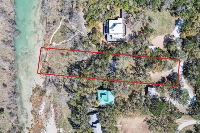 520 River Rapids Rd, Wimberley, TX 78676 - aerial view of property and surrounding area featuring property parcel outlined