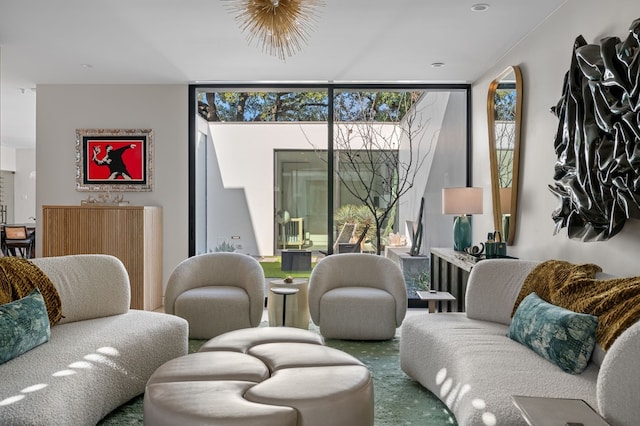 701 W Elizabeth St, Austin, TX 78704 - living room with expansive windows and carpet floors