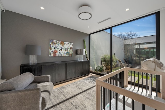 701 W Elizabeth St, Austin, TX 78704 - bedroom with a wall of windows and recessed lighting