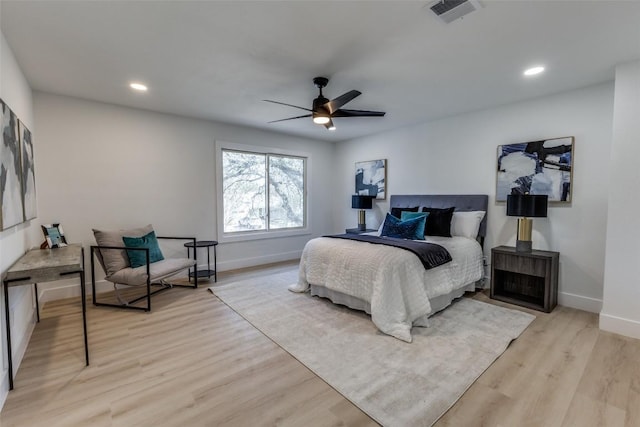 4209 Everest Ln, Austin, TX 78727 - bedroom with light wood-style flooring, recessed lighting, and ceiling fan